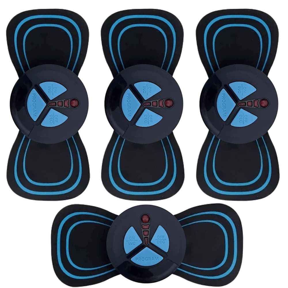 Kit 4 Massageador Eletrônico Muscular Mini Estimulador Portátil Recarregável Braços Pernas Abdômen