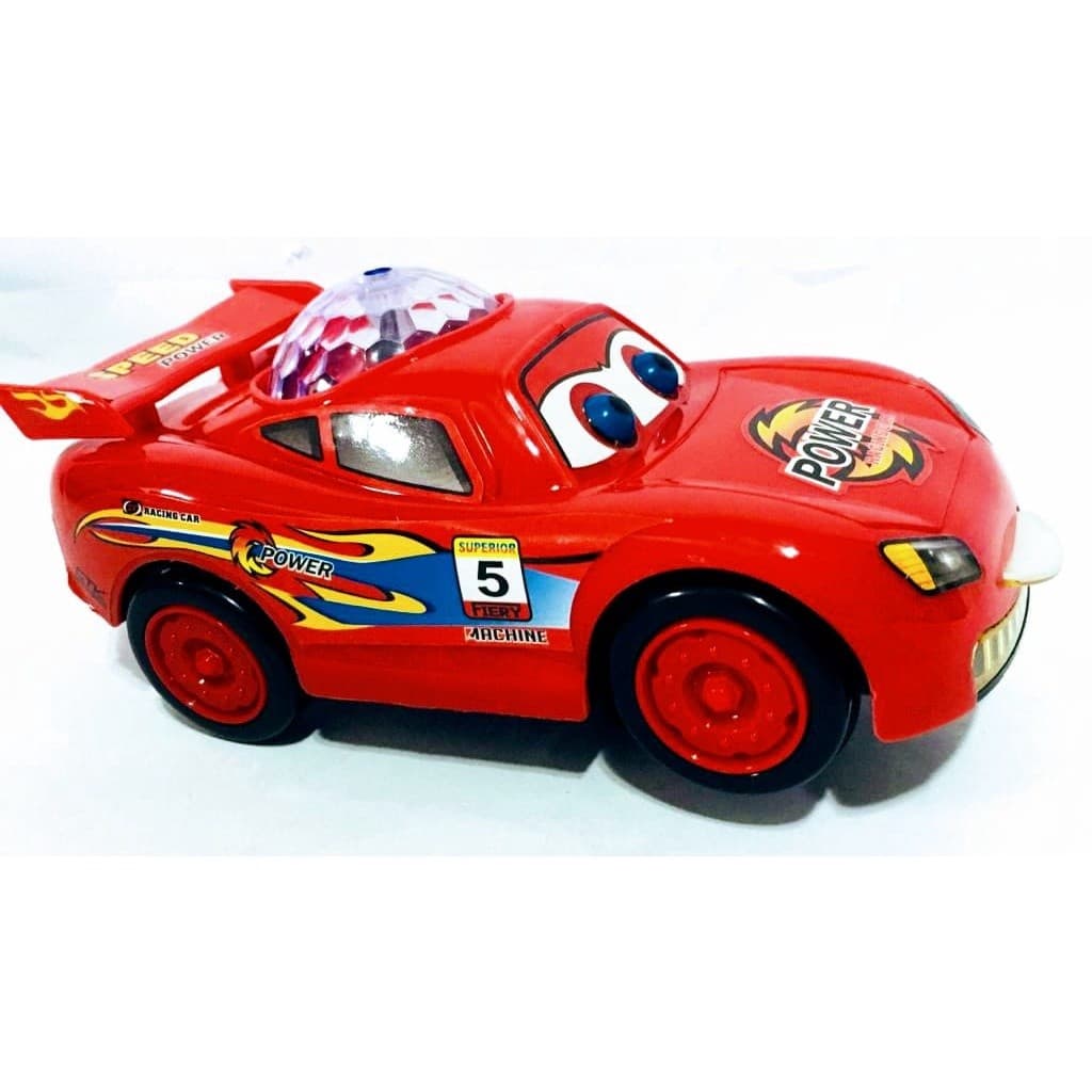 Brinquedo Carrinho Bate E Volta Com Som Luz A Pilha Mcqueen Relampago mexe olho lingua Com Led Infantil