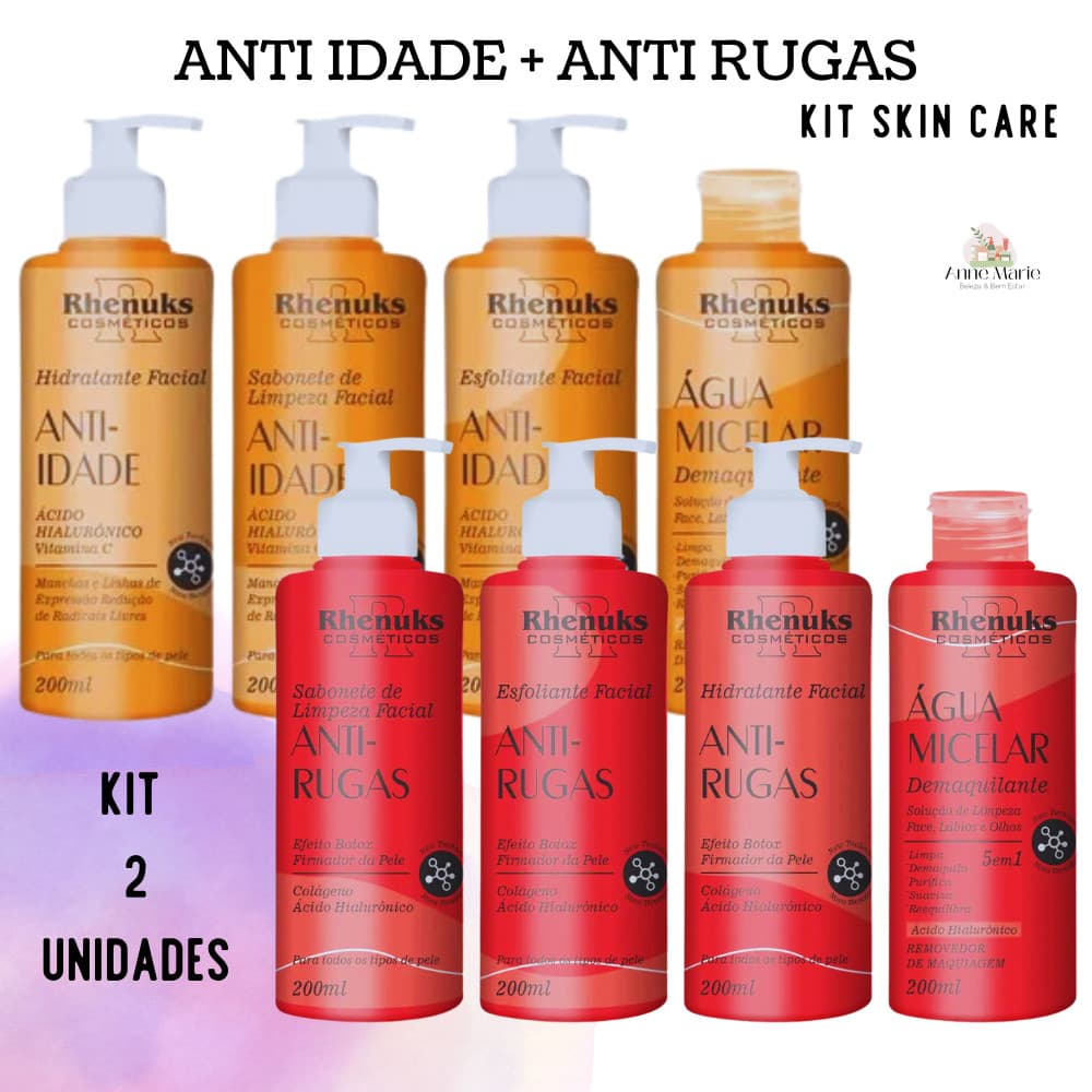 KIT DE SKIN CARE ANTI IDADE + ANTI RUGAS RHENUKS