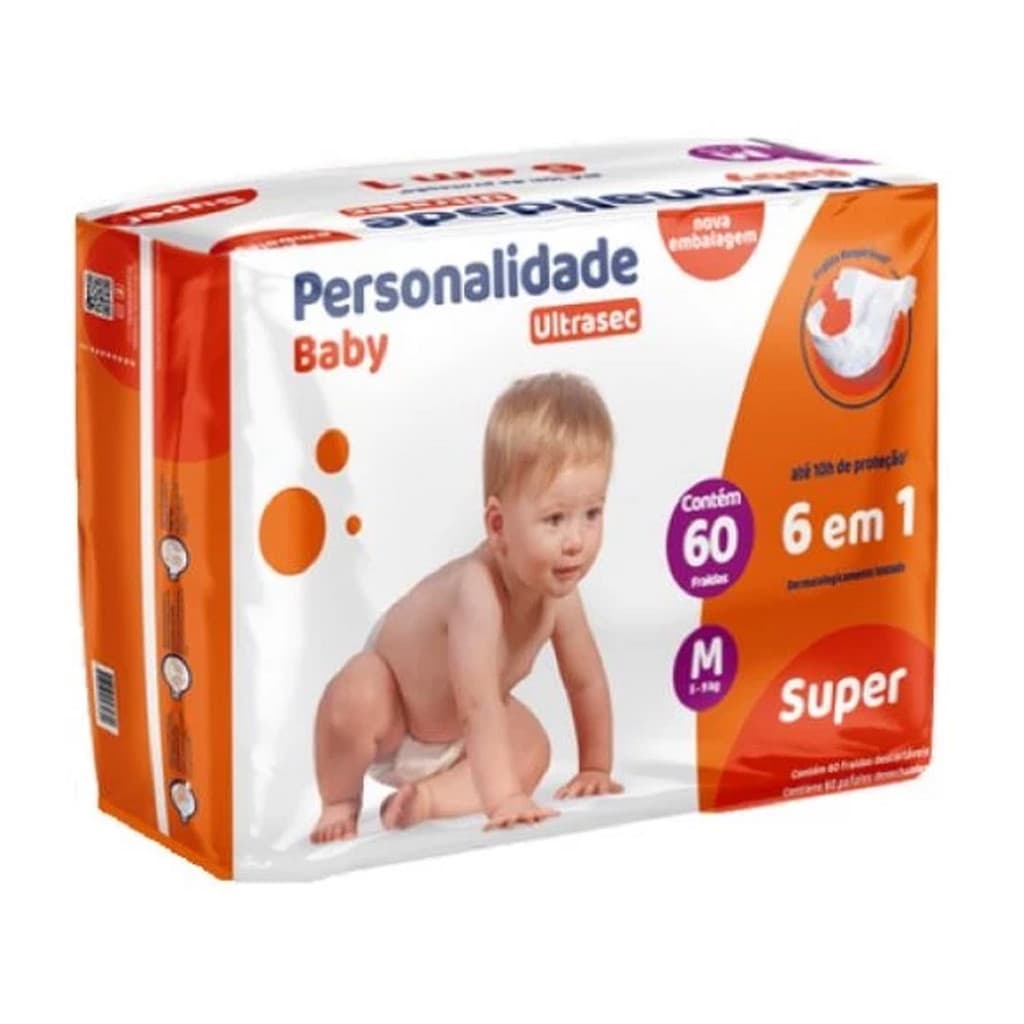 Fralda Personalidade Baby UltraSec Hiper M Com 80 Fraldas