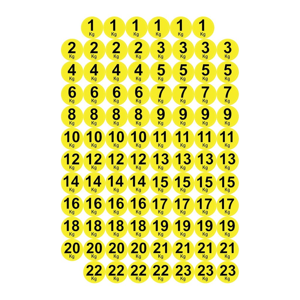 93 Adesivos Kg Peso Halter Anilha Academia 2cm 1kg A 23kg