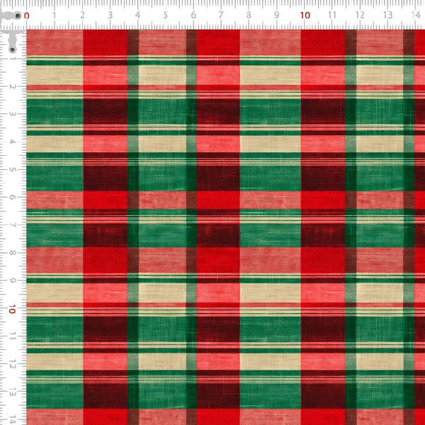 Tecido Sarja Impermeável Xadrez Natalino Costura Artesanato Patchwork Decoração Natal
