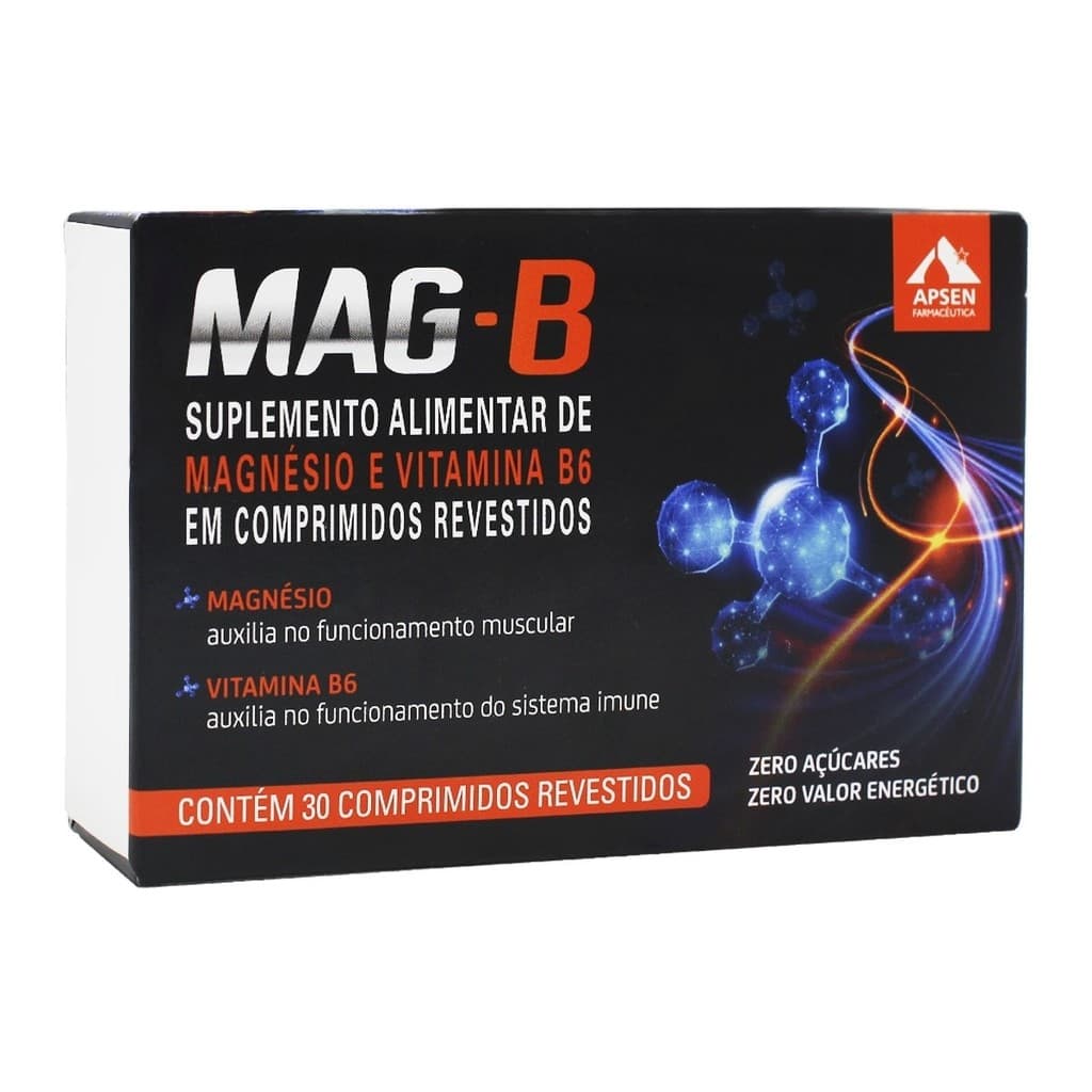 Vitamina Mag-B 30 Comprimidos Magnésio E Vitamina B6 - Apsen