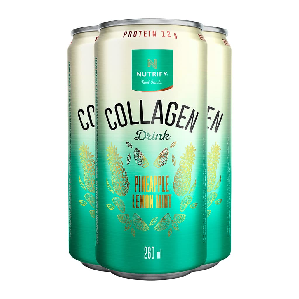 Kit 3 Collagen Drink Abacaxi com Hortelã e Limão Nutrify 260ml