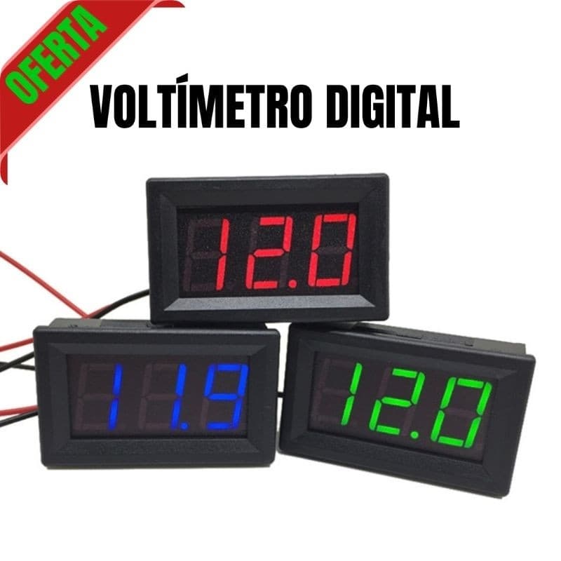 Voltímetro Digital Display Painel Medir Bateria 5 a 30 V