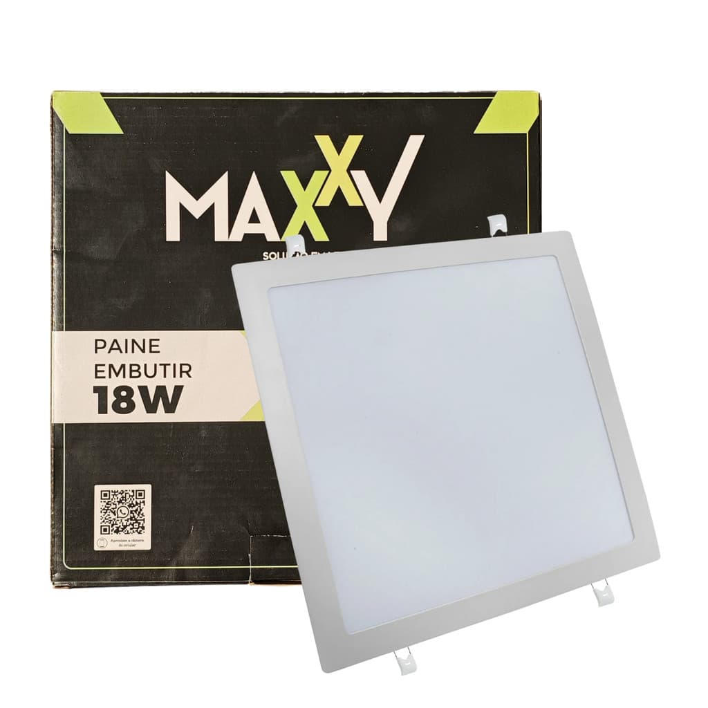 Painel de Led Embutir Branco Blacklight Quadrado Luminaria 18W Maxxy LED