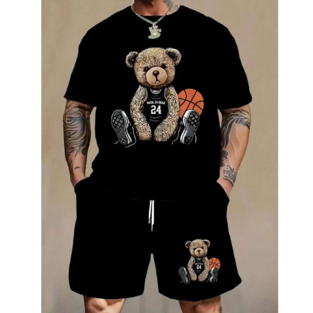 Conjunto Camiseta + Shorts Mauricinho moletom URSO BASQUETE Lançamento