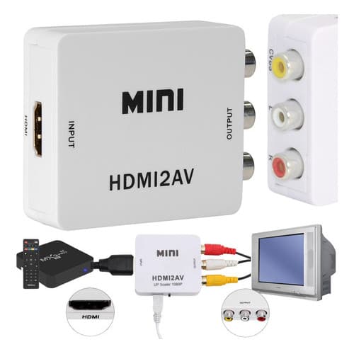 Conversor De Hdmi P/ Av Hd Video Full Video Games Laptop Nootbook DVD SmarthTV TV Monitores 1080p