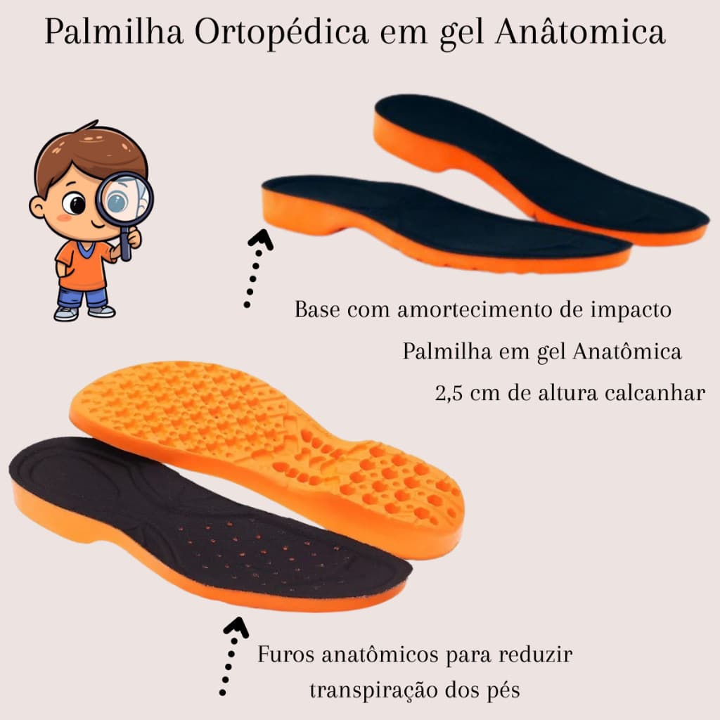 Palmilha PU Ortopédica Anatômica Gel