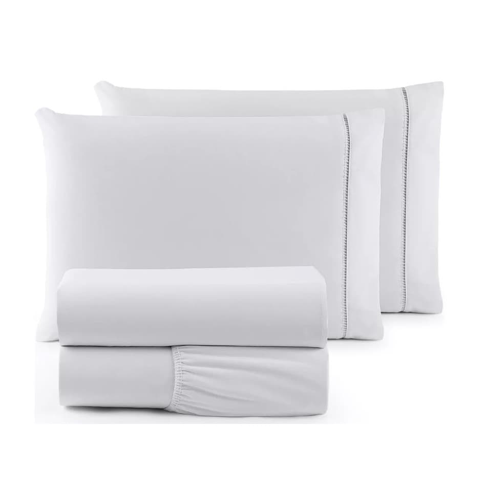 Jogo de Lençol Cama Casal Queen King Solteiro 200 Fios 100% Algodão Percal Com Fronha em Ponto Palito