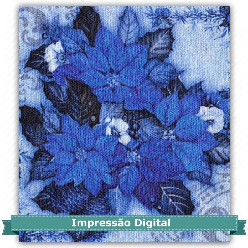 Tecido Estampado para Patchwork Bia Moreira - Mosaico Flor de Natal 01 (0,55x1,40)