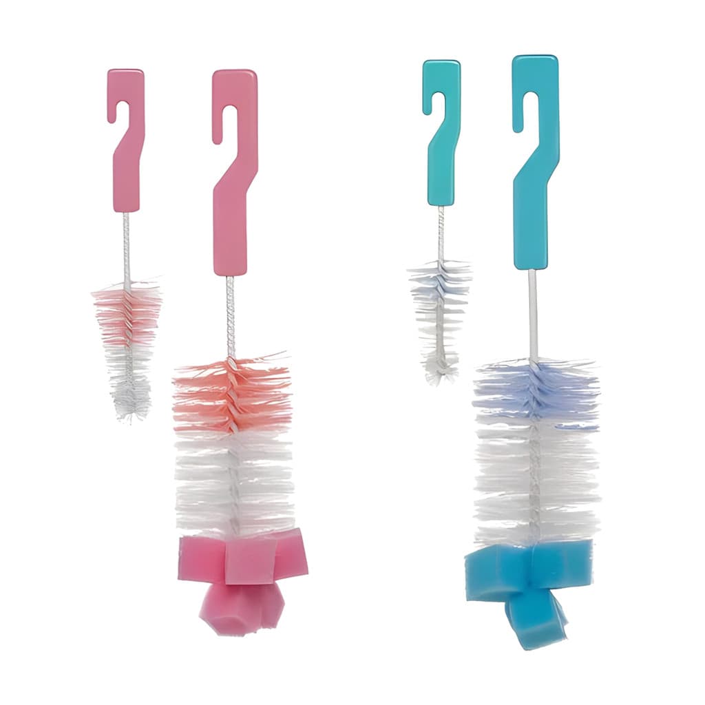 Kit Escova Mamadeira Com Esponja Buba Limpeza Bebe Infantil Para Lavar Mamadeira E Bico
