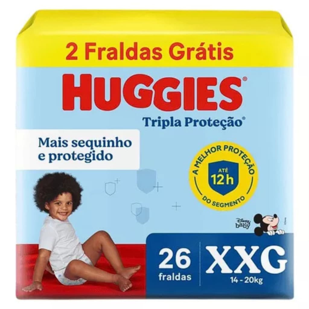 Huggies Fralda Tripla Proteção XXG com 26 Unidades