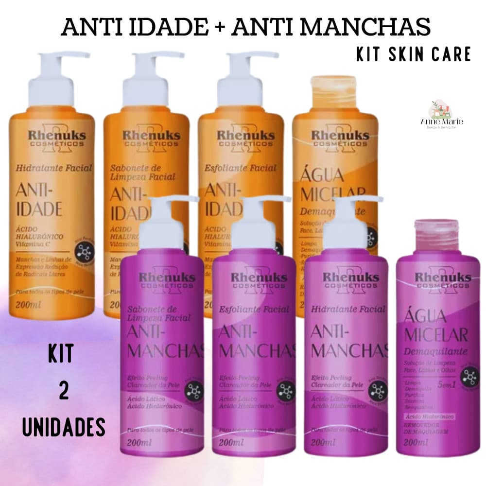 KIT DE SKIN CARE ANTI IDADE + ANTI MANCHAS RHENUKS