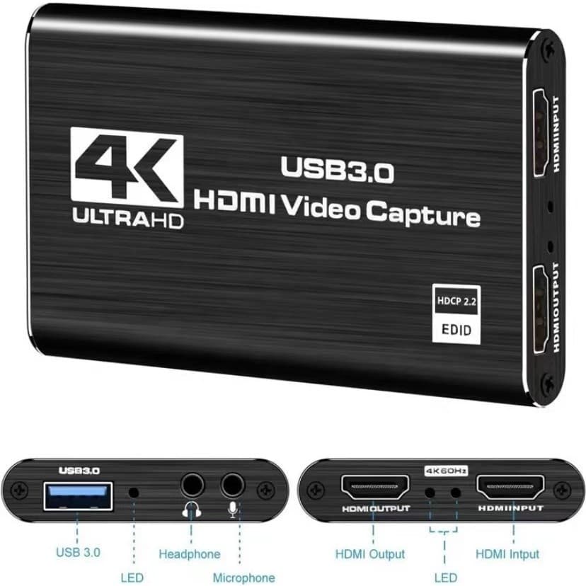 Placa Captura De Vídeo 4k 1080p 60fps Full HD HDMI USB 3.0