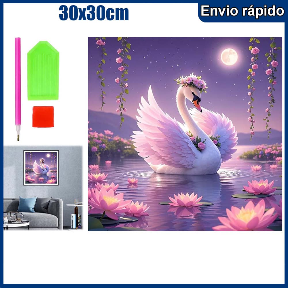 30x30cm cisne Pintura Diamante 5D Pintura de Diamante Kits De Pintura Diamante Para Adultos Quadrado