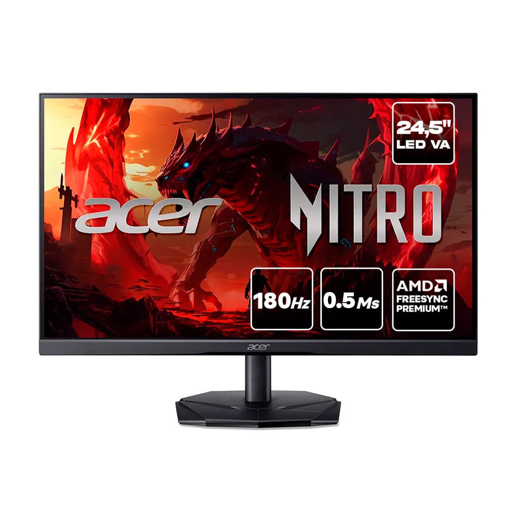 Monitor Gamer Acer Nitro 24,5" VA 180Hz 0.5ms Full HD AMD FreeSync KG251Q Bivolt