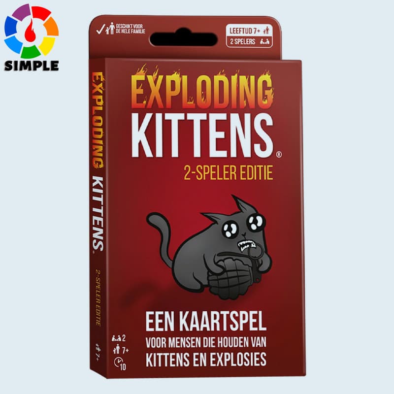 Exploding Kittens Original 2 Player Edition - Hilarious Games for Family Game Night - Funny Card Games for Ages 7 and Up