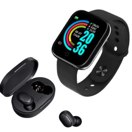 OFERTA Relogio Smartwatch D20S Atualização 2024 - Relogio inteligente + Fone De Ouvido Bluetooth Sem fio Airdots TWS