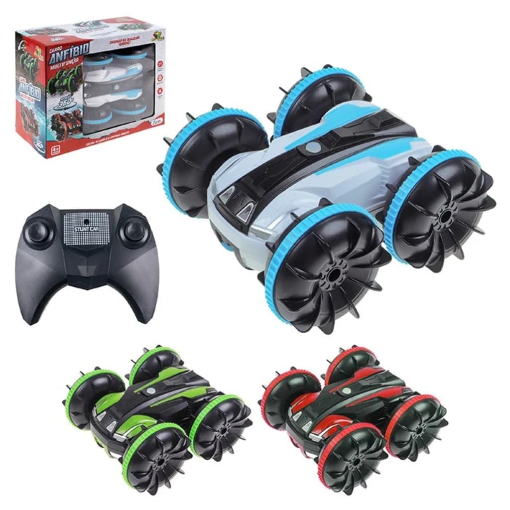 Carro controle remoto multifuncao anfibio Infantil Carrinho brinquedo anda na agua