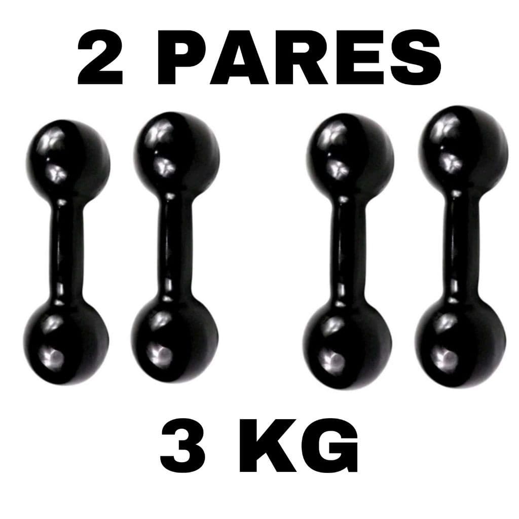 KIT 2 PARES DE HALTER EMBORRACHADO, REVESTIDO PARA TREINOS E MUSCULAÇÃO 3Kg