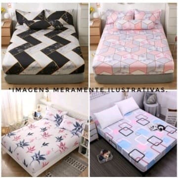 3 JOGOS DE LENÇÓIS CAMA BOX CASAL KIT COM LENÇOL