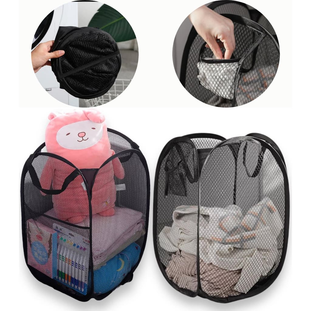 2x Cesto Organizador De Roupa Suja Brinquedo Banheiro Grande