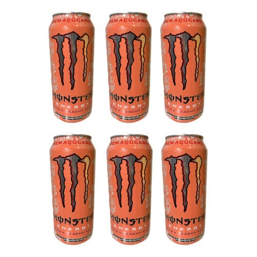 Kit 6 Energético Monster Zero Açúcar Ultra Peachy Keen 473ml