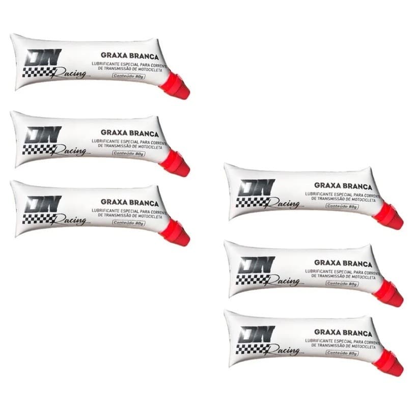KIT 6 Graxas Branca Lubrificante Corrente Moto Bike 80g