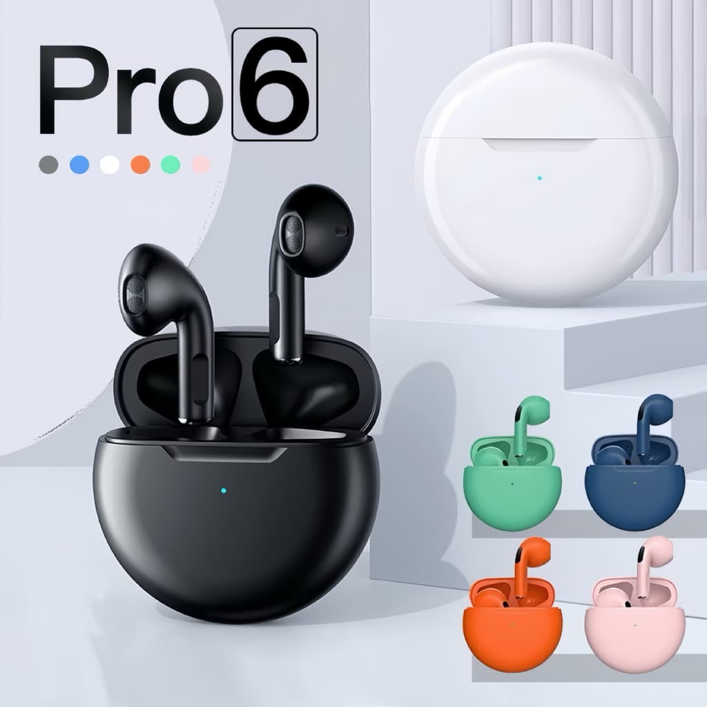 Air Pro 6 TWS Fones de ouvido Bluetooth sem fio Fones de ouvido esportivos  alex