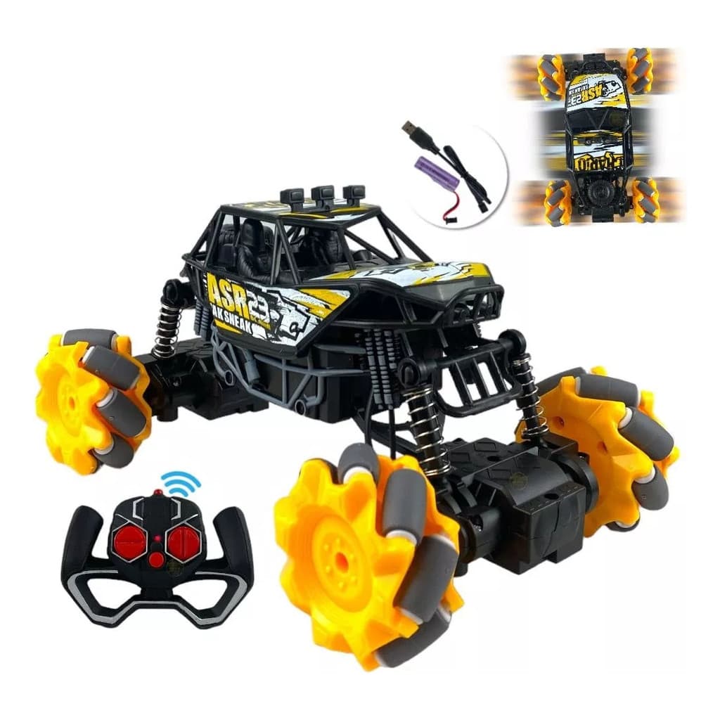 Carrinho Controle Remoto Jipe Recarregavel Roda 360 Off Road