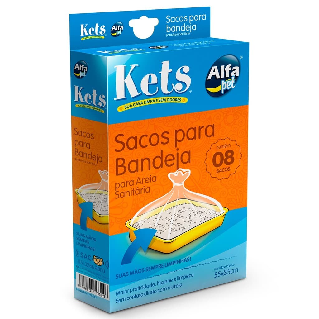 Sacos Refil Para Bandeja de Areia Sanitária Gatos Cx C/8
