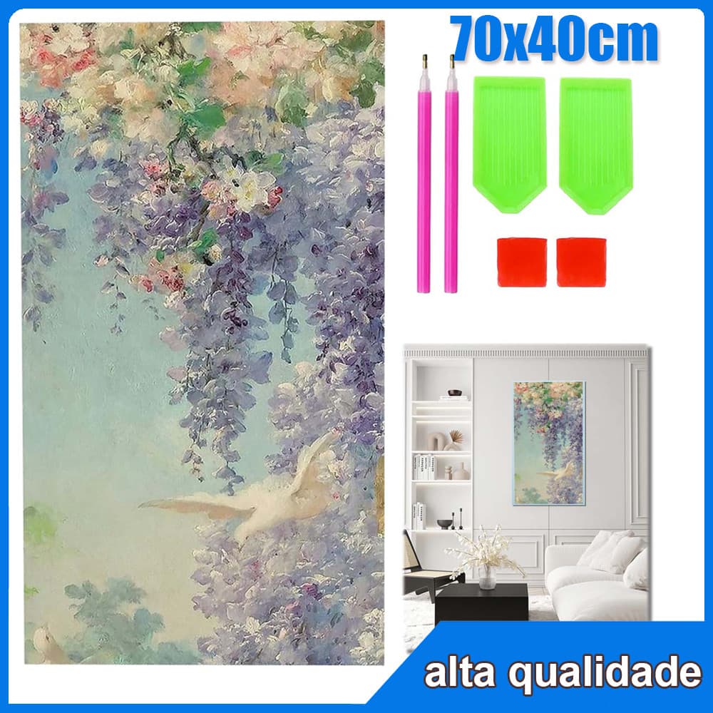 70x40cm pomba branca Quadrado Pintura Diamante 5D Pintura de Diamante Pintura Com Diamante A Óleo DIY Decorativa Pintad
