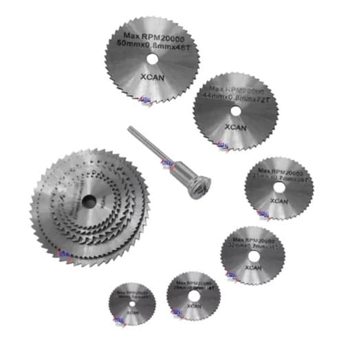 Mini Serra Circular Kit 7 Discos Ferramenta Para Retífica Corta Madeira Alumínio PVC Metal