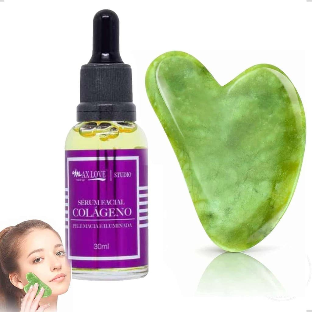 Serum Facial Colágeno Pele Renovada + Gua Sha Medicina Chinesa Anti Idade