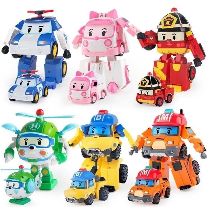 Equipe de Resgate do Carro de Polícia Poli, Carro de Brinquedo Transformável, Brinquedo Educacional, Presente para Crian