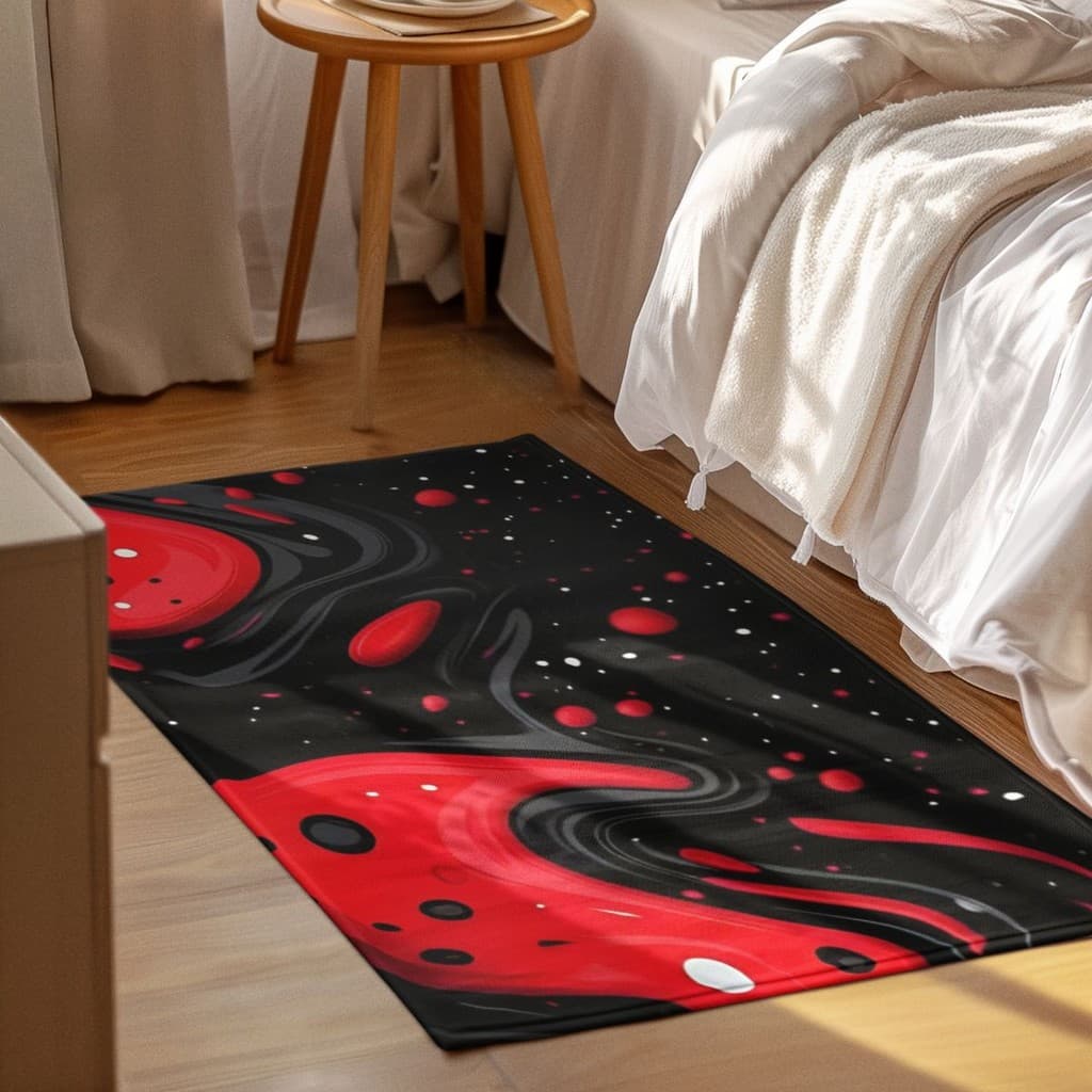 Tapete Decorativo 118x70cm Antiderrapante Sala, Quarto e Escritório Preto