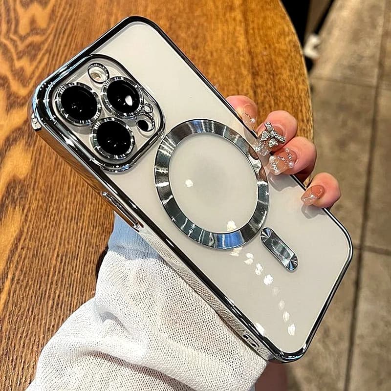Luxo Sem Fio Carga Magnética Caso De Telefone Para iPhone 15 14 13 12 11 16 Pro Max Plus Transparente Pára-Choques Capa