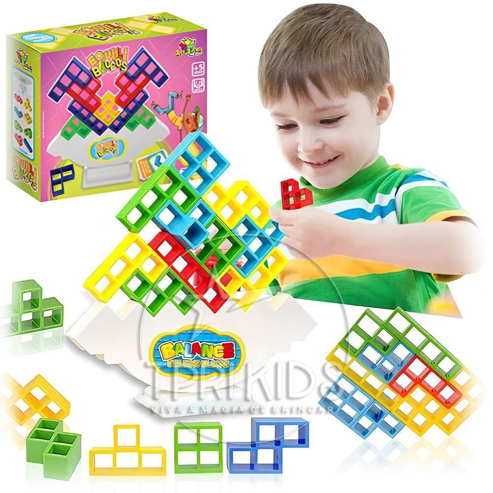 Torre Equilíbrio Tetris Blocos Empilhar Brinquedo Infantil Jogo Tabuleiro Educativo Mesa Família