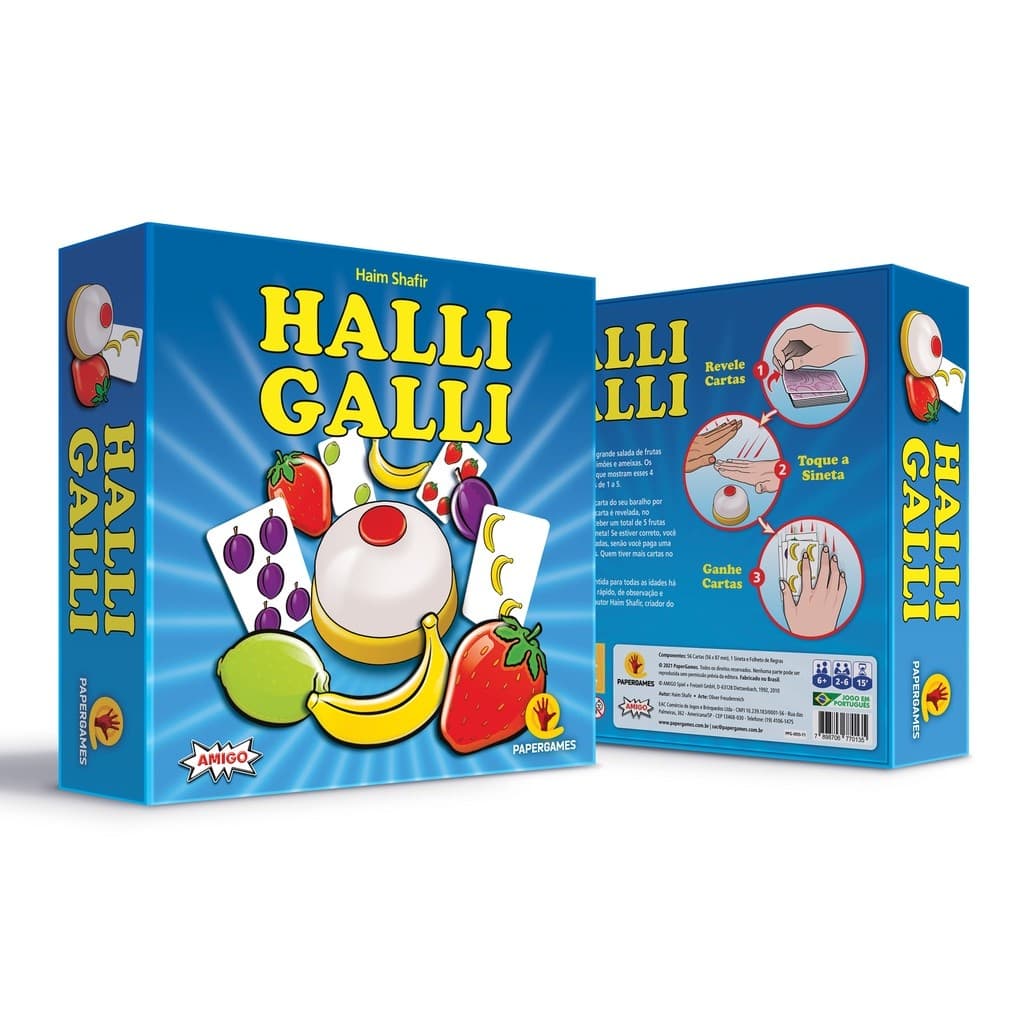 Halli Galli Jogo Original Papergames em Português Jogos em Familia BoardGames