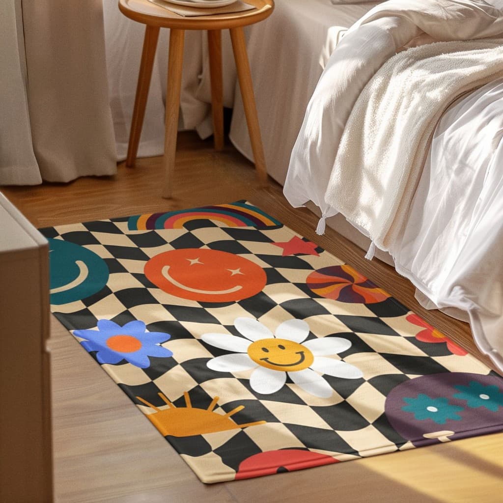 Tapete Decorativo 118x70cm Antiderrapante Sala, Quarto e Escritório aesthetic