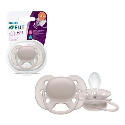 Chupeta Philips Avent Ultra Soft Cinza Neutra 6-18m C/estojo