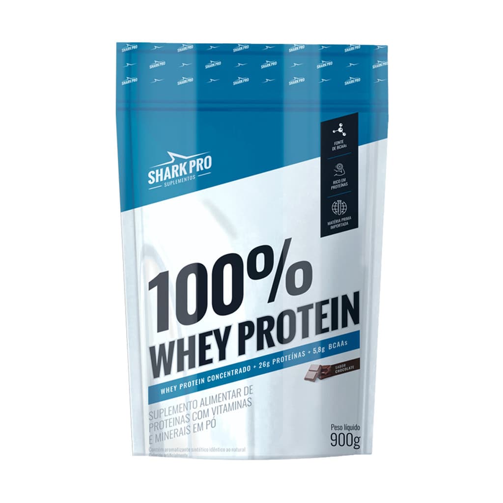 Whey Protein 100% - Chocolate 900g Refil - Shark Pro