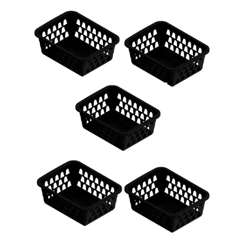 kit 5 Cestinha Organizador Multiuso Lavanderia Banheiro 16x12x6cm
