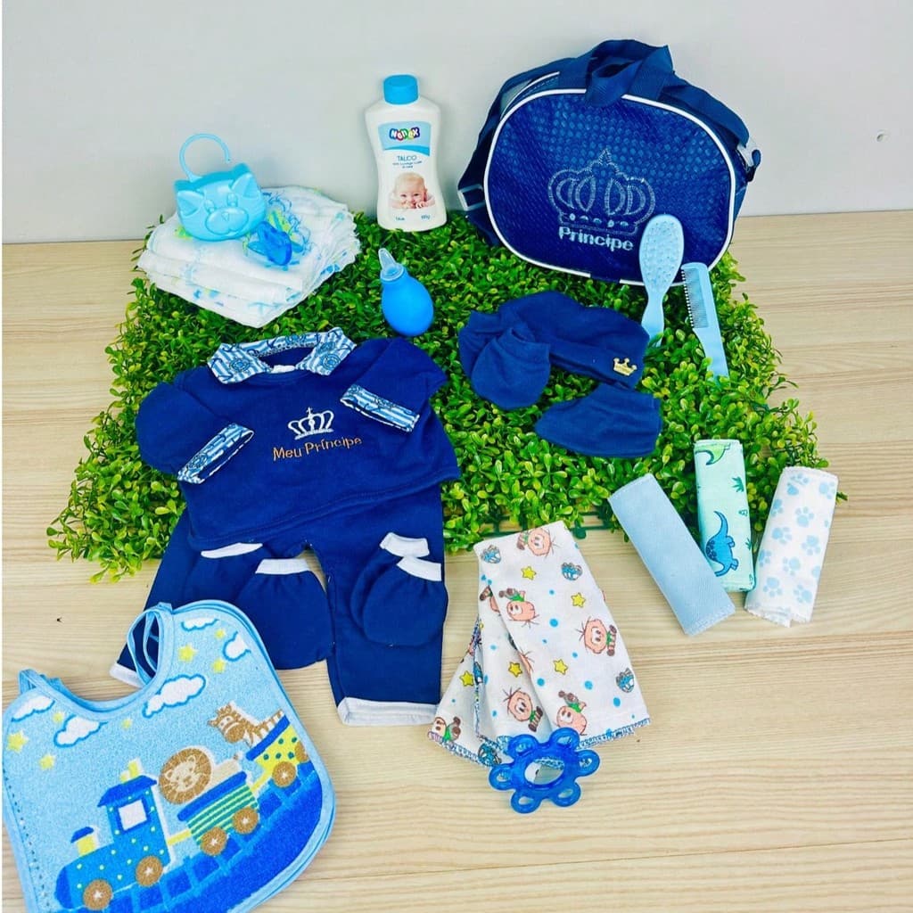 Kit Mamãe Bebê c/14 Itens para o Enxoval do Bebê