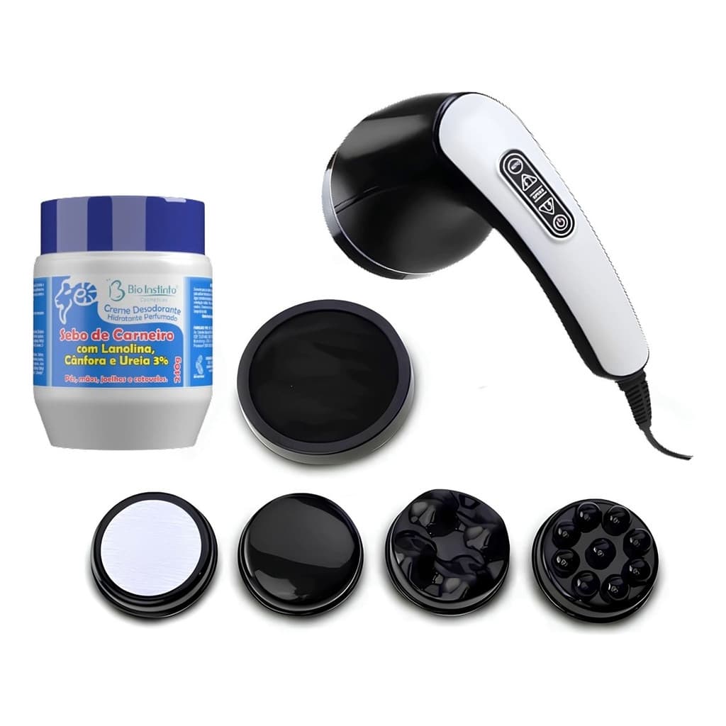Kit Massageador Modelador Muscular Orbital Com Infravermelho + Creme