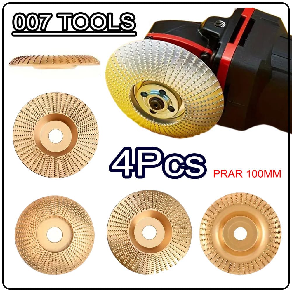 Kit Jogo 4 Peças Disco De Desbaste Madeira Para Esmerilhadeira 100mm 4 Polegadas Alta Qualidade