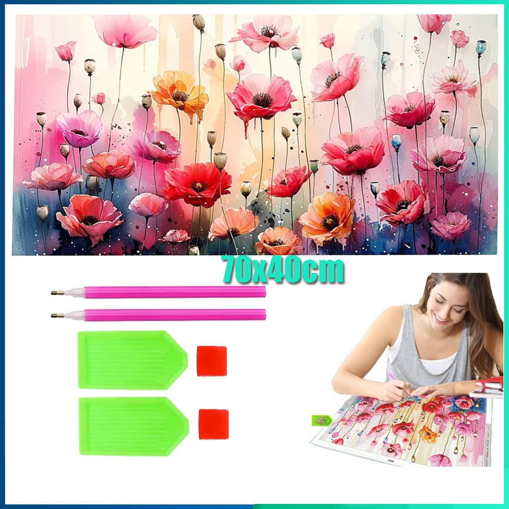 Quadrado Pintura Diamante 5D Pintura de Diamante Pintura DIY 5D Diamante 70x40cm cacho de flores rosa