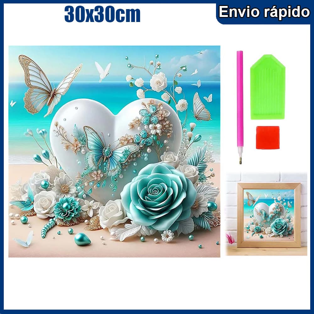 30x30cm Borboleta do Amor Pintura Diamante 5D Pintura de Diamante Kits De Pintura Diamante Para Adultos Quadrado