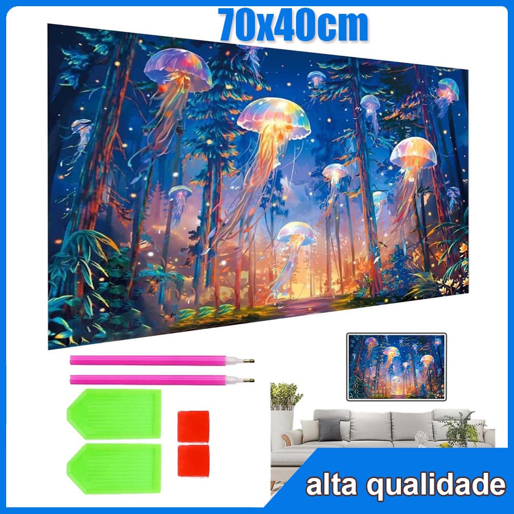 70x40cm água-viva Quadrado Pintura Diamante 5D Pintura de Diamante Pintura Com Diamante A Óleo DIY Decorativa Pintad